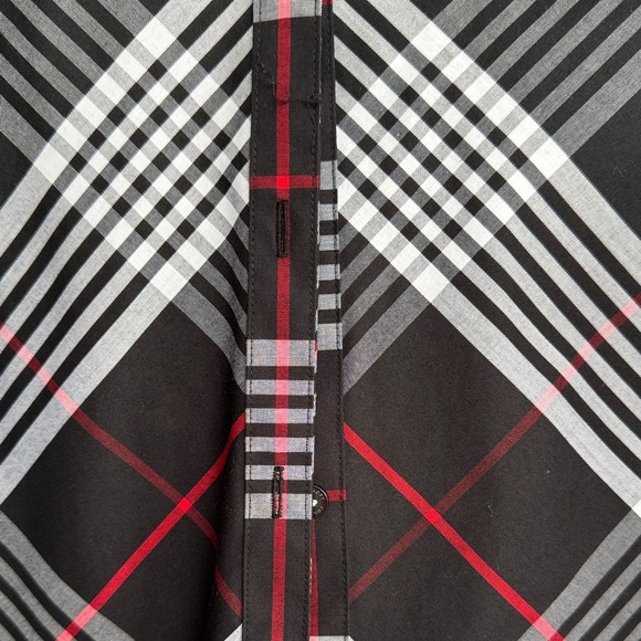 Chic Black and Red Plaid Women's Blouse - Picture 3 of 7